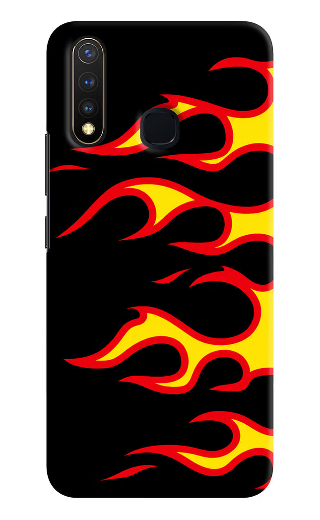 Side Sweep Flames Vivo Y19/U20 Hard Case Back Cover by Casekaro