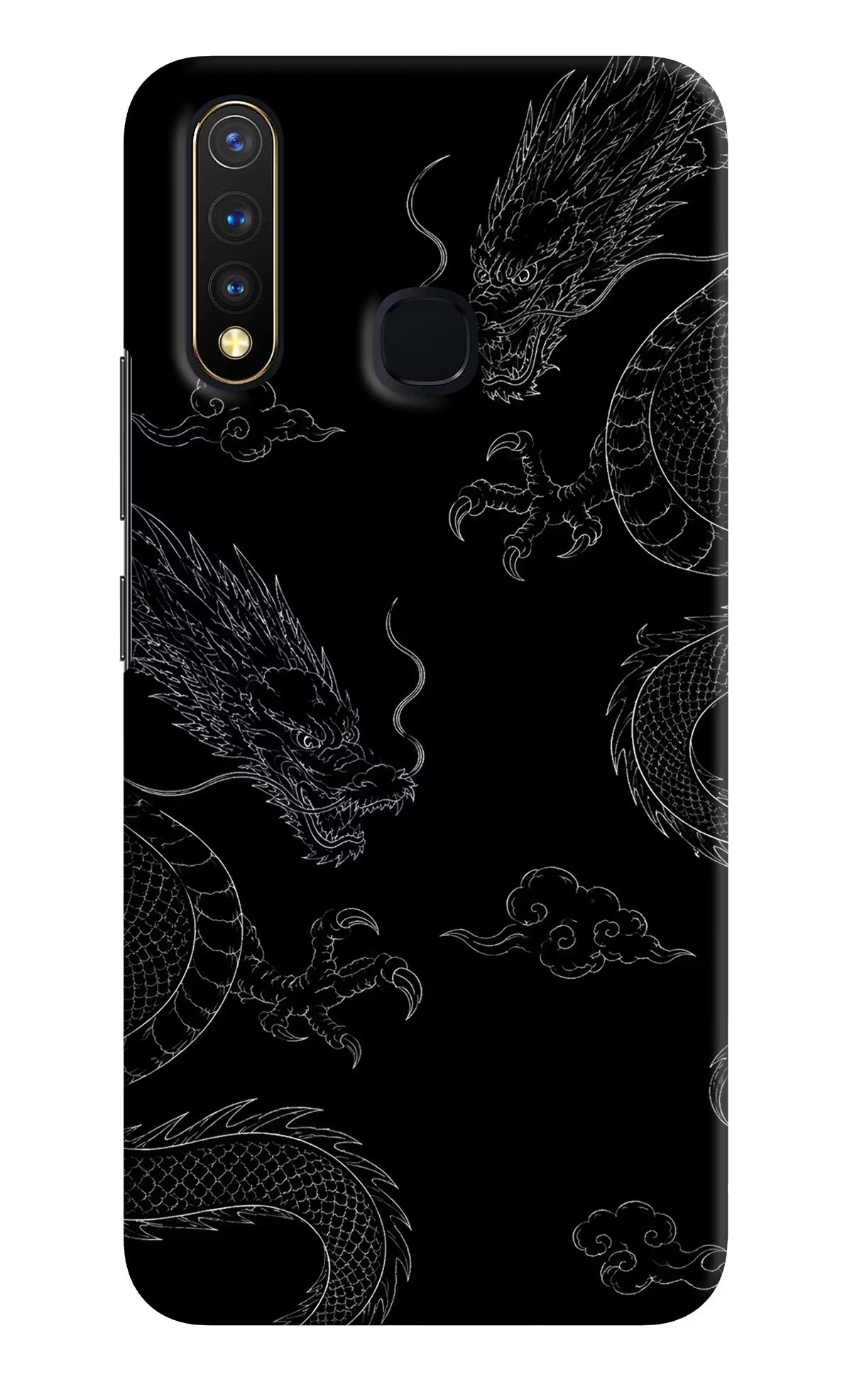 Twin Dragons Vivo Y19/U20 Hard Case Back Cover by Casekaro