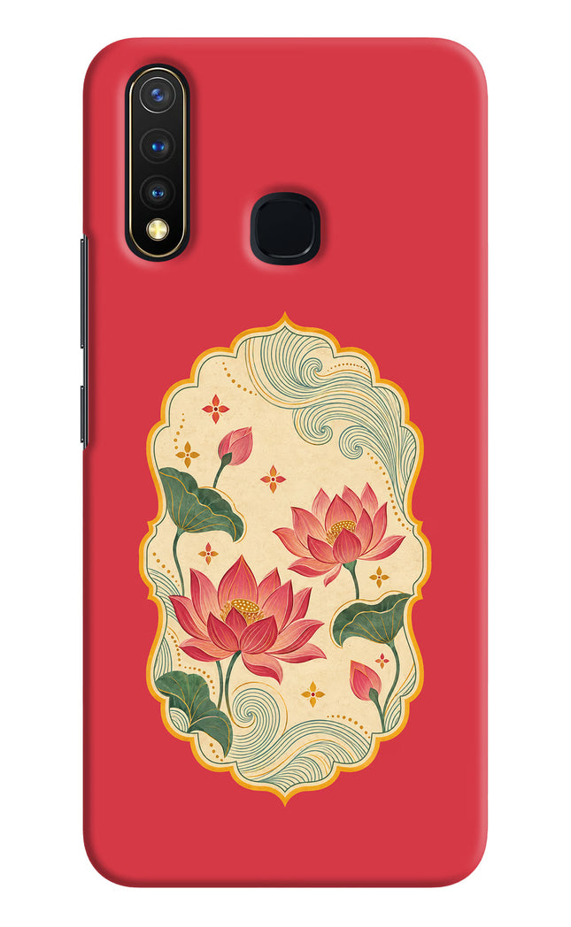 Pink Lotus Vivo Y19/U20 Hard Case Back Cover by Casekaro
