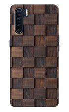 Wooden Cube Design Oppo F15 Hard Case Back Cover by Casekaro