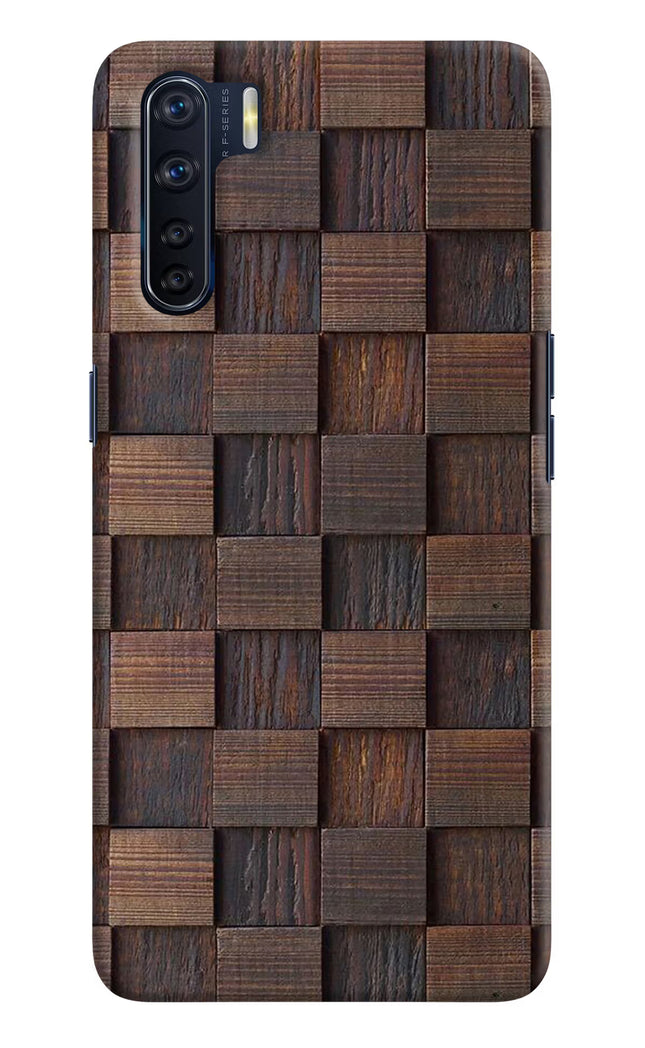 Wooden Cube Design Oppo F15 Hard Case Back Cover by Casekaro
