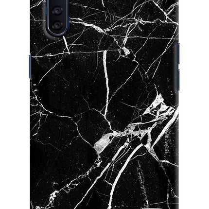 Black Marble Pattern Oppo F15 Hard Case Back Cover by Casekaro
