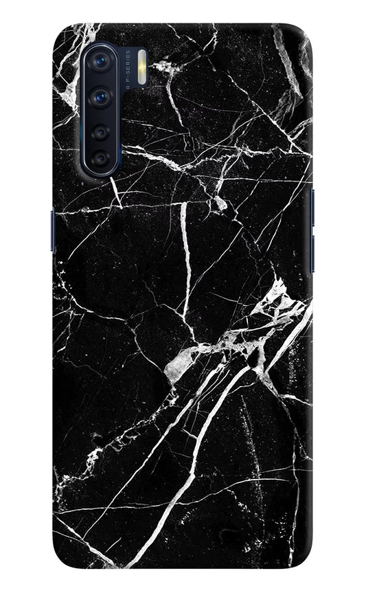 Black Marble Pattern Oppo F15 Hard Case Back Cover by Casekaro