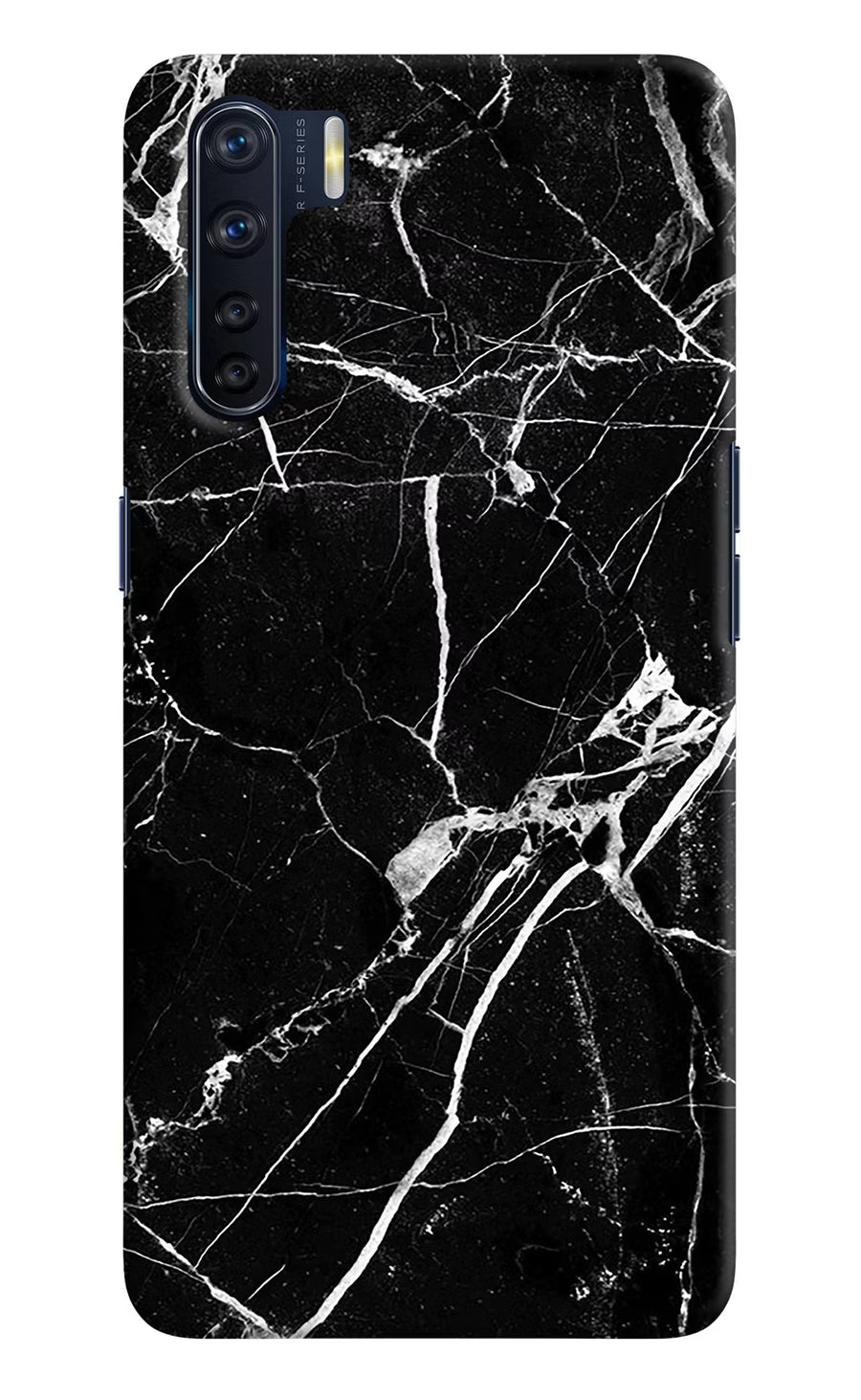 Black Marble Pattern Oppo F15 Back Cover, Hard case