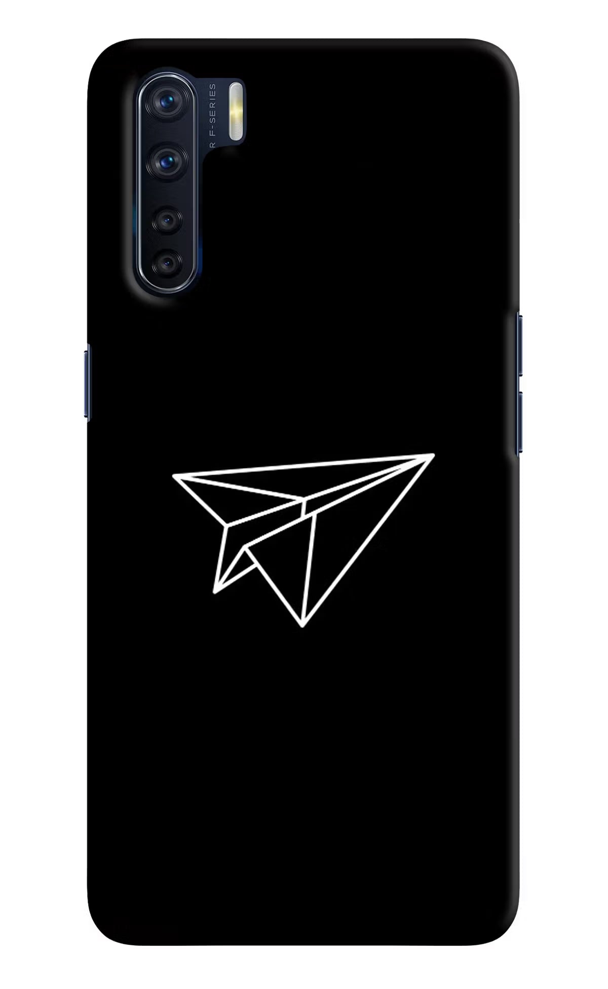 Paper Plane White Oppo F15 Hard Case Back Cover by Casekaro