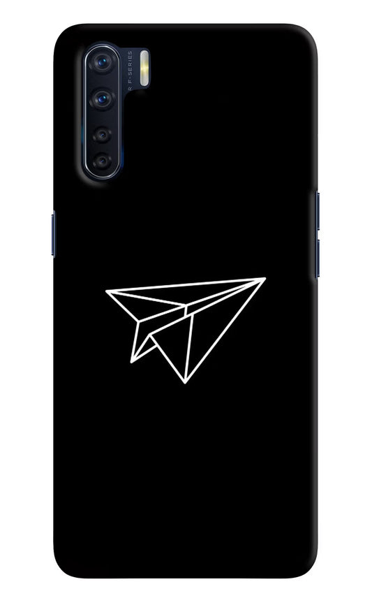 Paper Plane White Oppo F15 Hard Case Back Cover by Casekaro