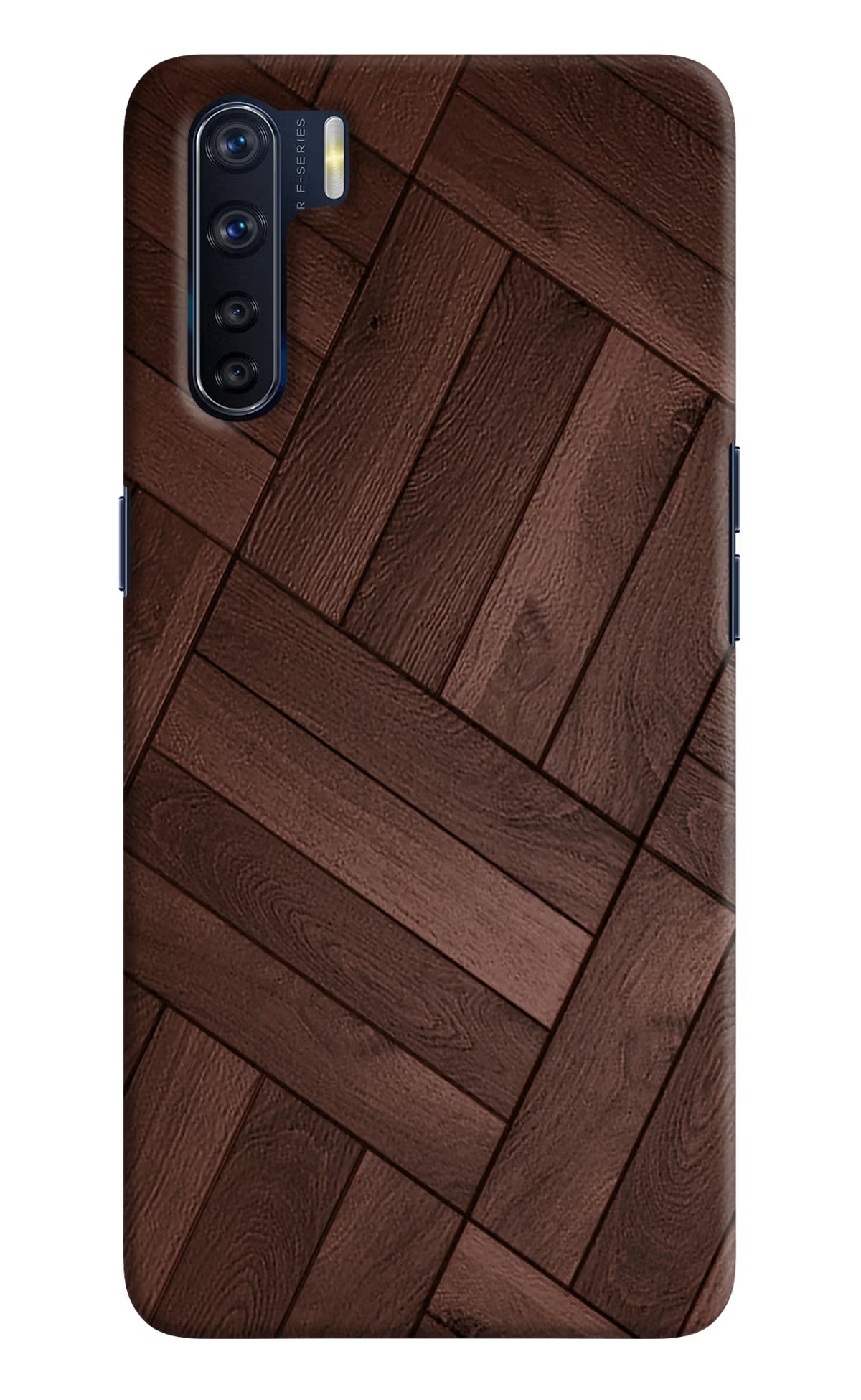 Wooden Texture Design Oppo F15 Hard Case Back Cover by Casekaro