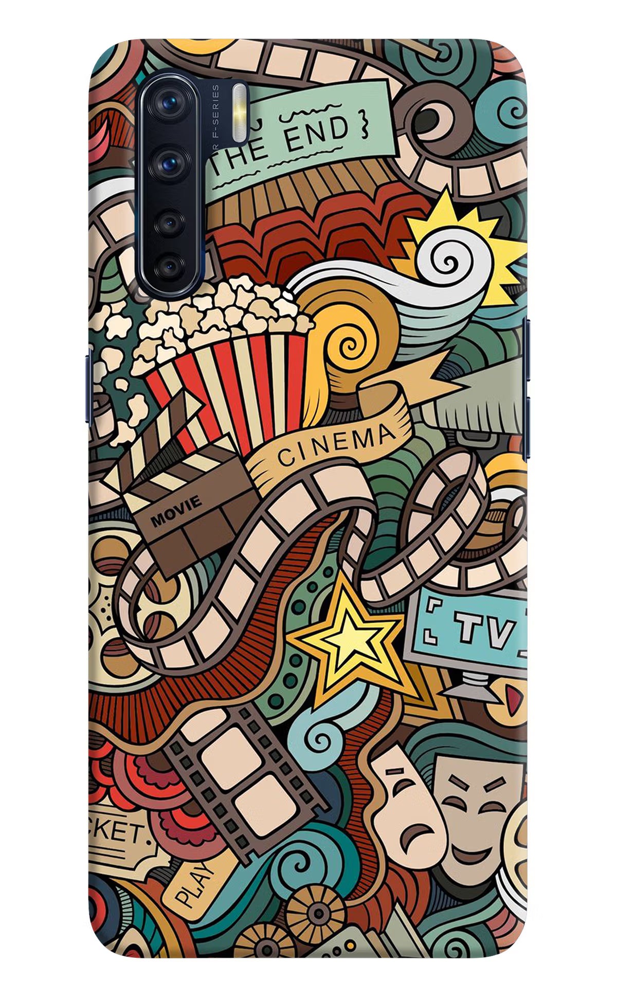 Cinema Abstract Oppo F15 Hard Case Back Cover by Casekaro