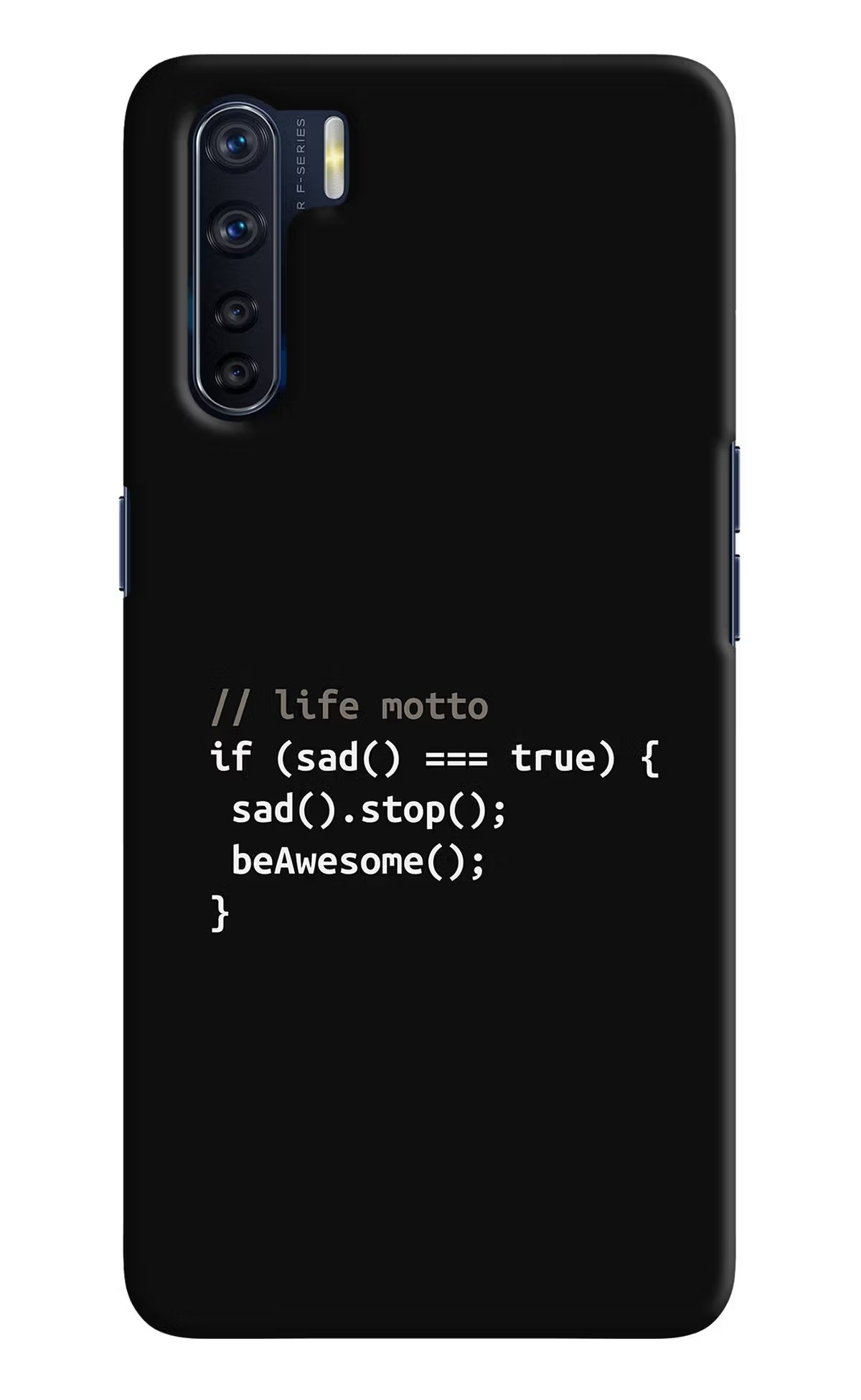 Life Motto Code Oppo F15 Hard Case Back Cover by Casekaro