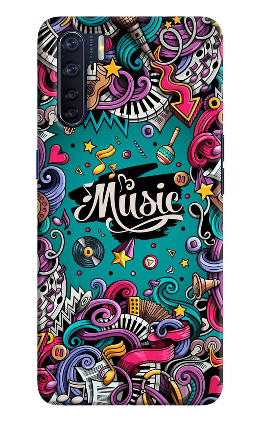 Music Graffiti Oppo F15 Hard Case Back Cover by Casekaro