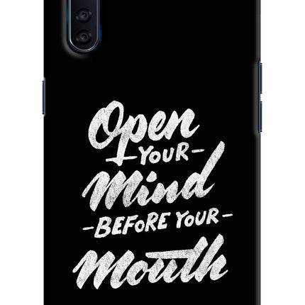 Open Your Mind Before Your Mouth Oppo F15 Hard Case Back Cover by Casekaro