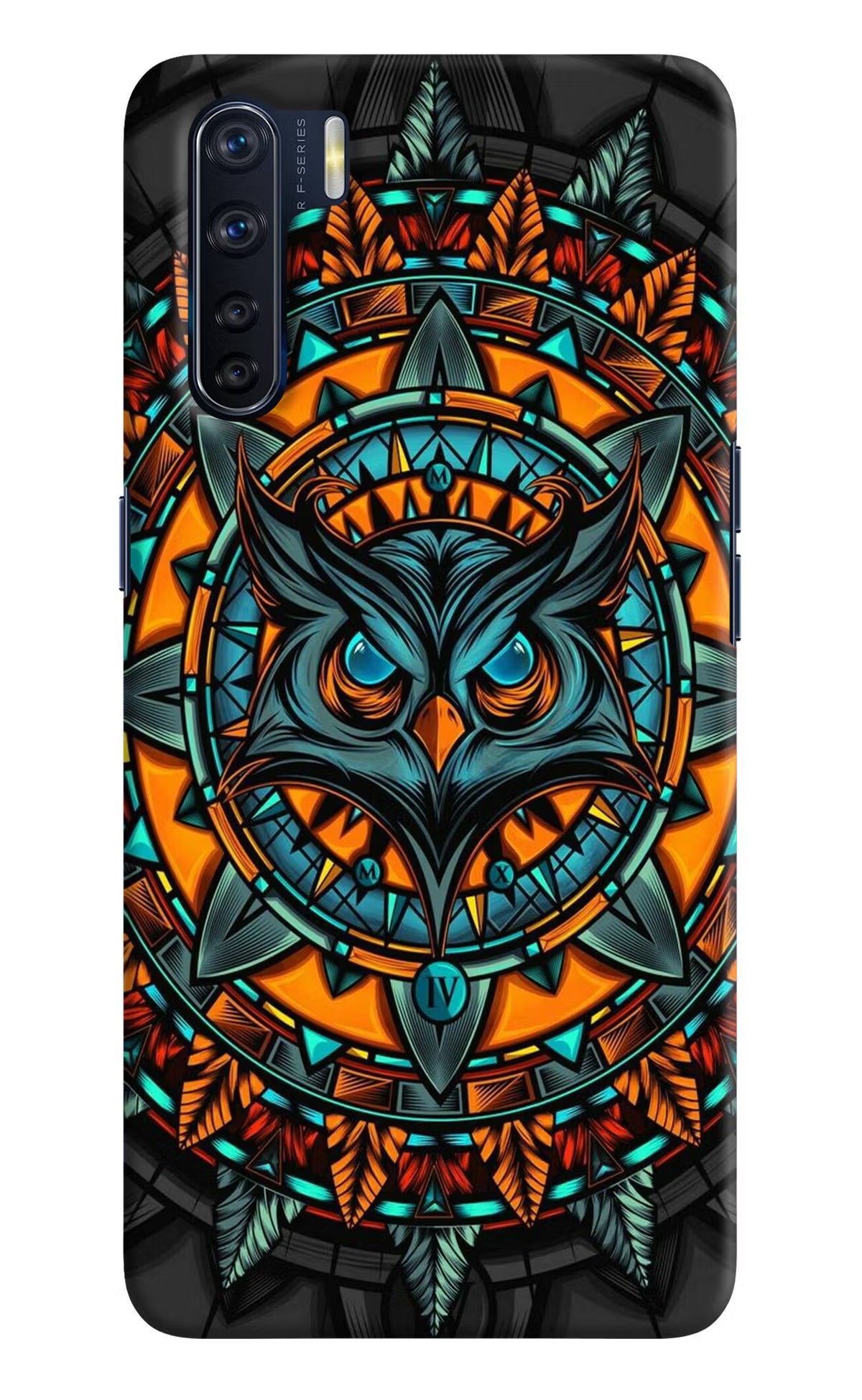 Angry Owl Art Oppo F15 Hard Case Back Cover by Casekaro