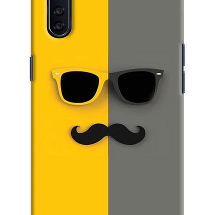 Sunglasses with Mustache Oppo F15 Hard Case Back Cover by Casekaro