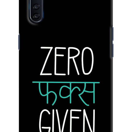 Zero Fucks Given Oppo F15 Hard Case Back Cover by Casekaro