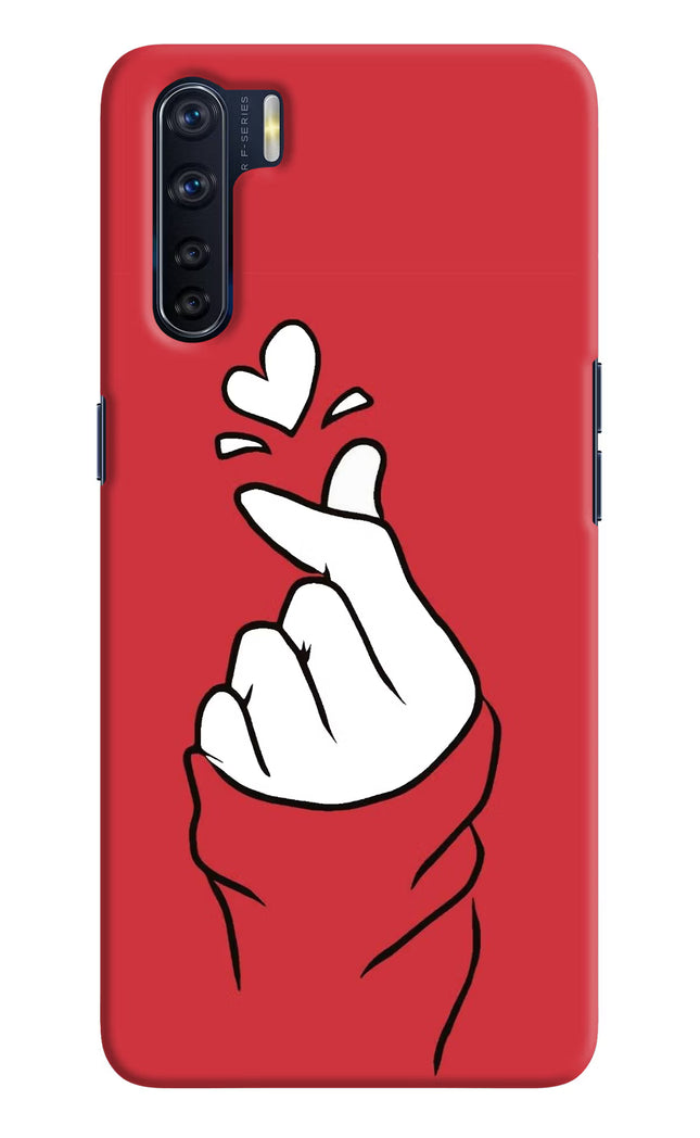 Korean Love Sign Oppo F15 Hard Case Back Cover by Casekaro