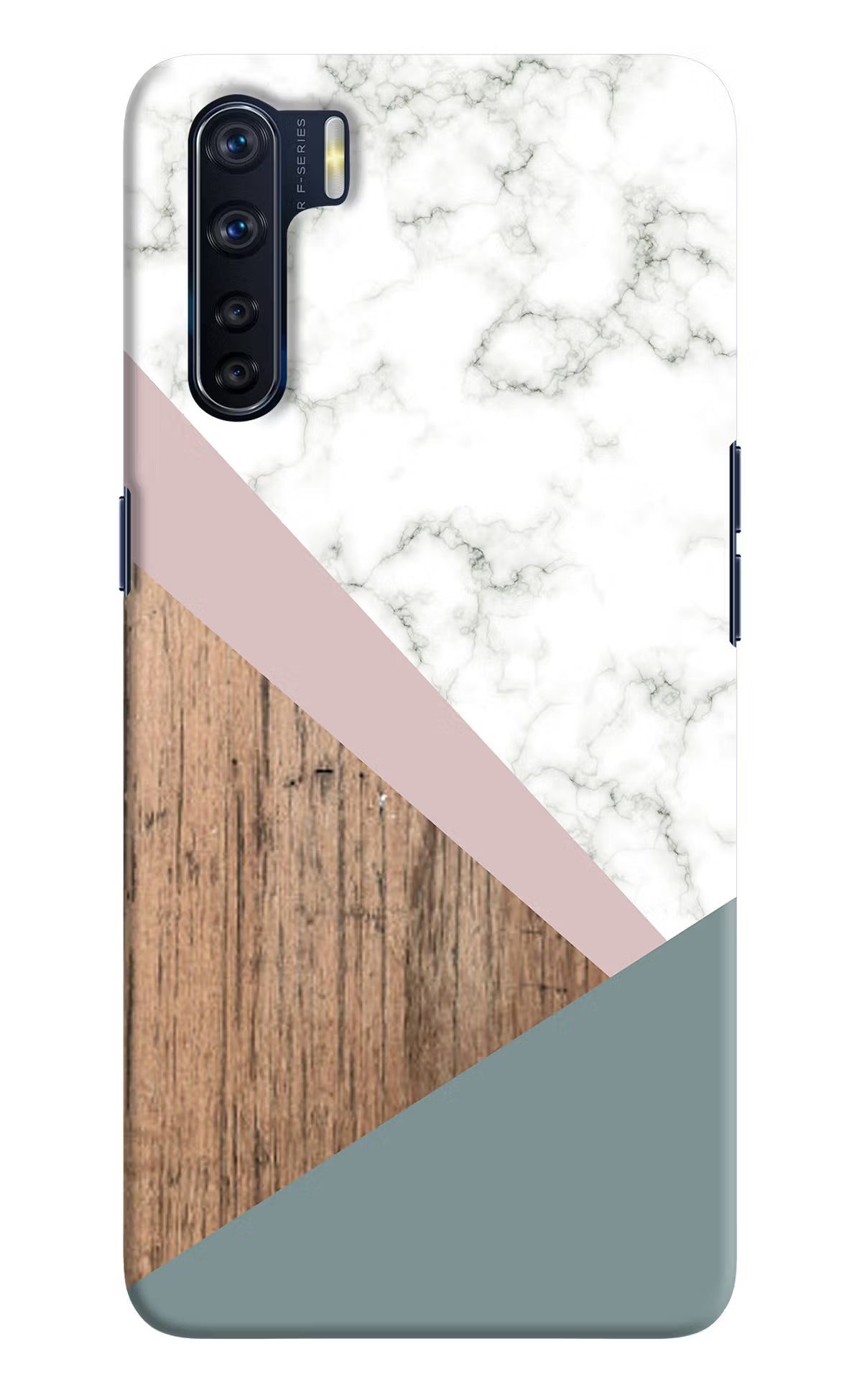 Marble wood Abstract Oppo F15 Hard Case Back Cover by Casekaro