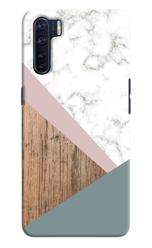 Marble wood Abstract Oppo F15 Hard Case Back Cover by Casekaro