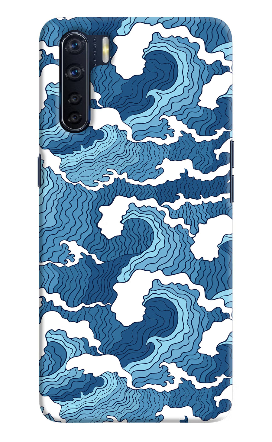 Blue Waves Oppo F15 Back Cover, Hard case