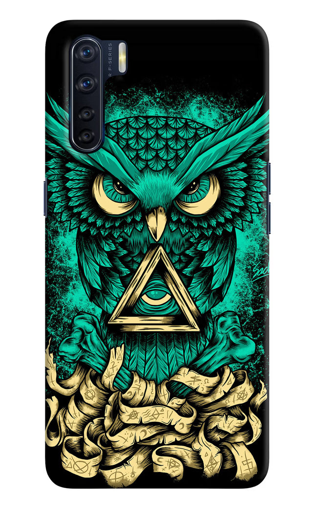 Green Owl Oppo F15 Hard Case Back Cover by Casekaro