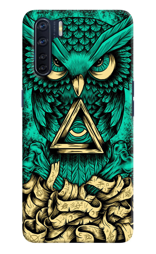 Green Owl Oppo F15 Hard Case Back Cover by Casekaro