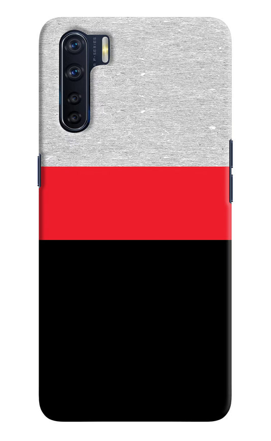 Tri Color Pattern Oppo F15 Hard Case Back Cover by Casekaro