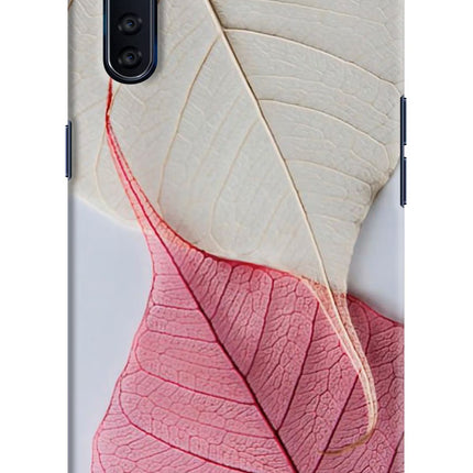 White Pink Leaf Oppo F15 Hard Case Back Cover by Casekaro
