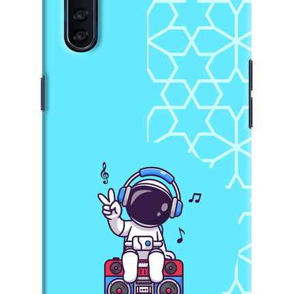 Cute Astronaut Chilling Oppo F15 Hard Case Back Cover by Casekaro
