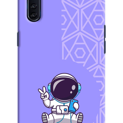Cute Astronaut Chilling Oppo F15 Hard Case Back Cover by Casekaro