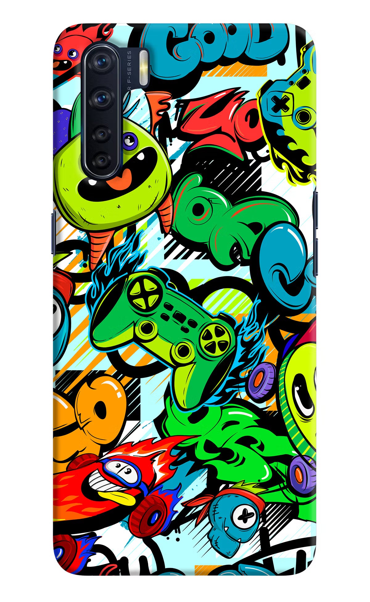 Game Doodle Oppo F15 Hard Case Back Cover by Casekaro