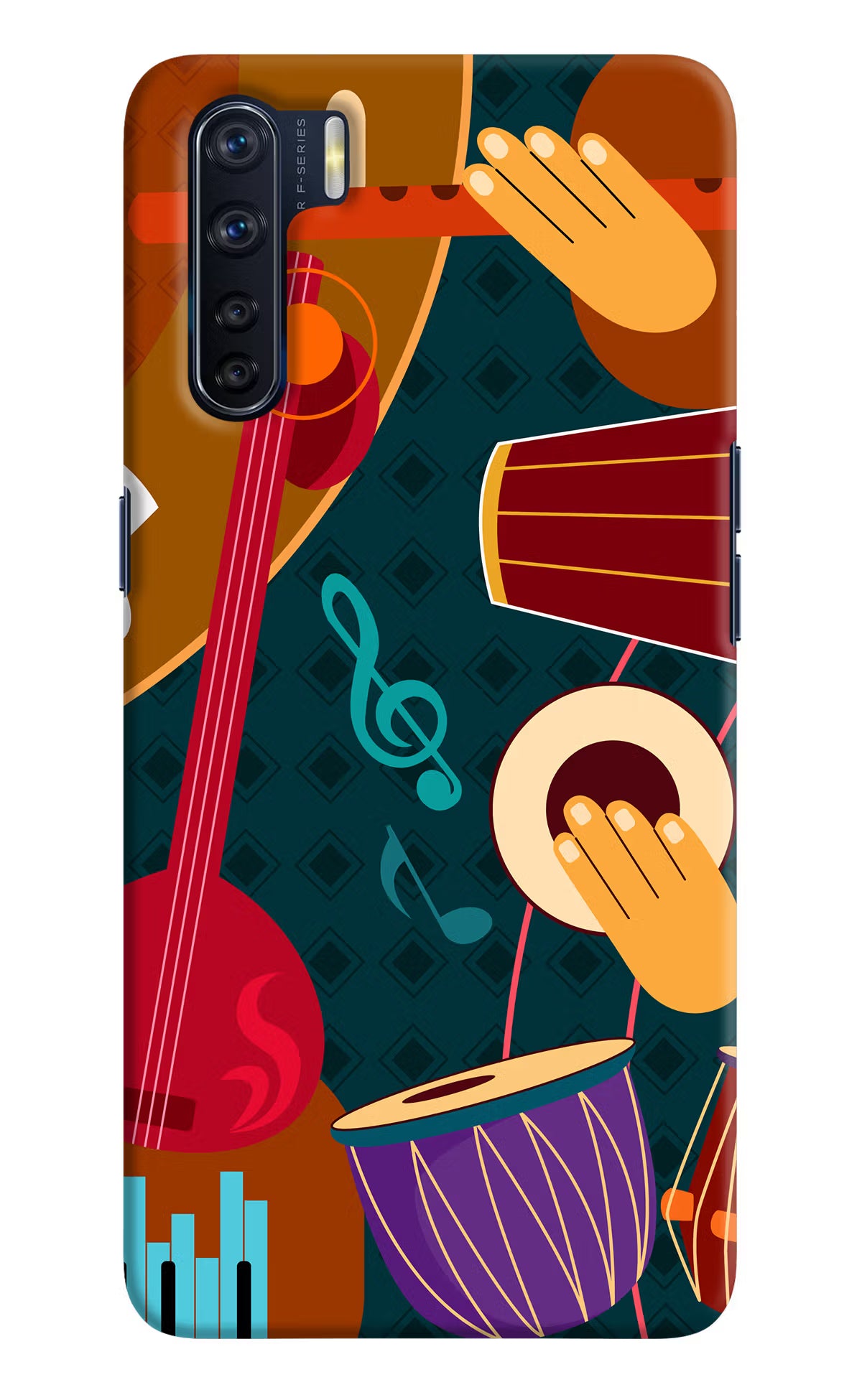 Music Instrument Oppo F15 Hard Case Back Cover by Casekaro