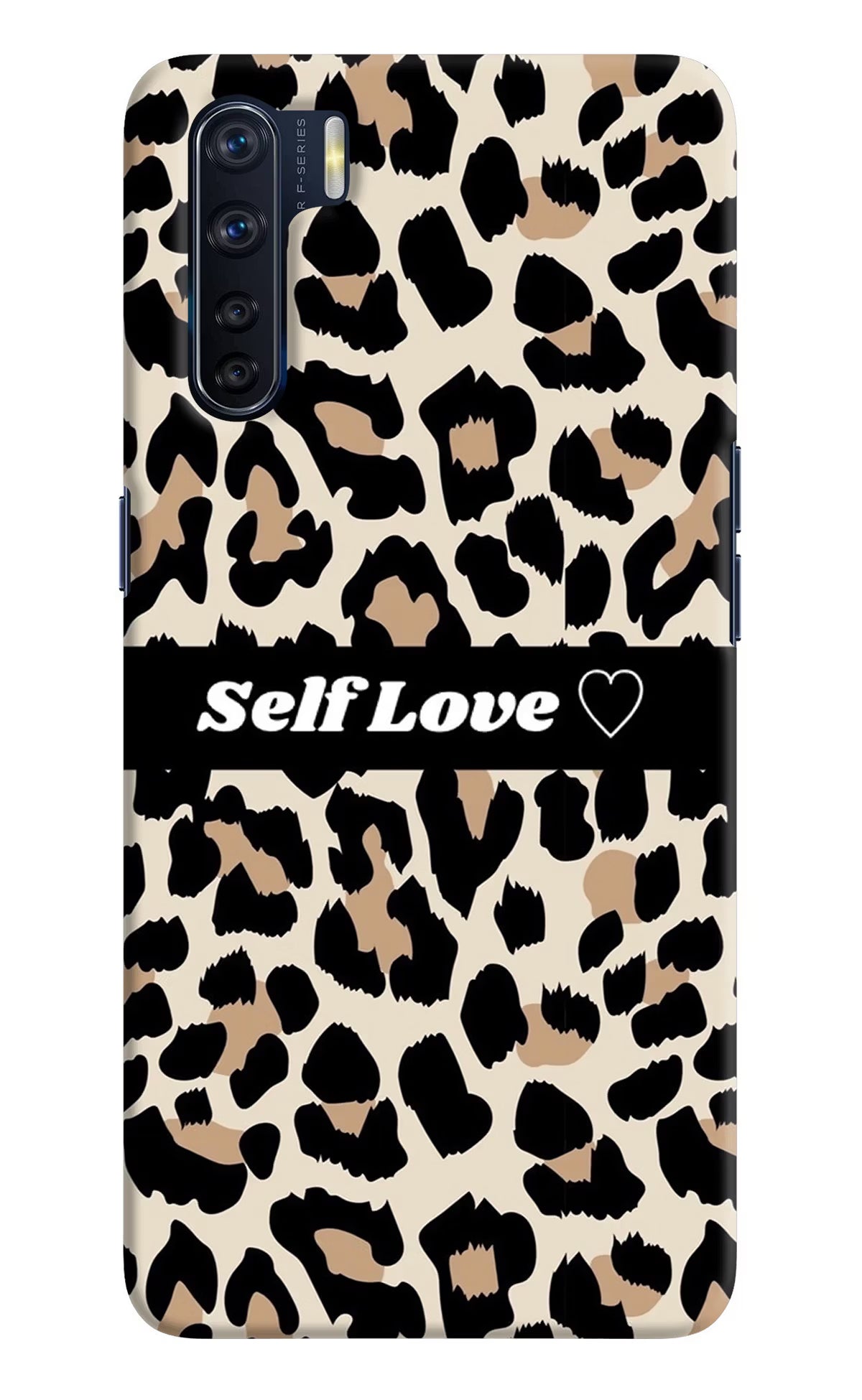 Leopard Print Self Love Oppo F15 Hard Case Back Cover by Casekaro