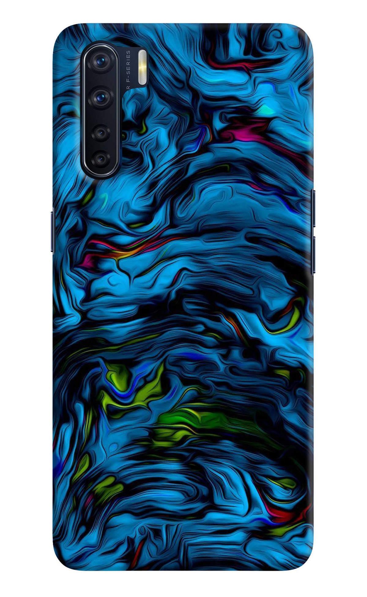 Dark Blue Abstract Oppo F15 Back Cover