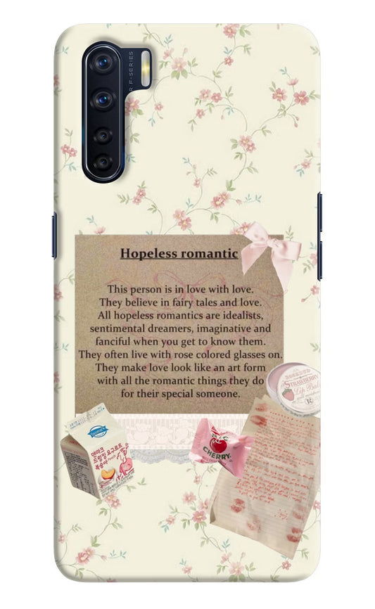 Hopeless Romantic Oppo F15 Hard Case Back Cover by Casekaro