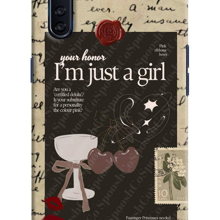 I am just a girl Oppo F15 Hard Case Back Cover by Casekaro
