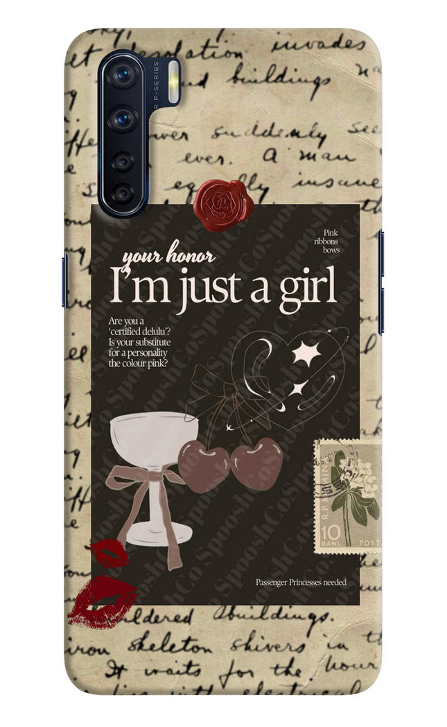 I am just a girl Oppo F15 Hard Case Back Cover by Casekaro