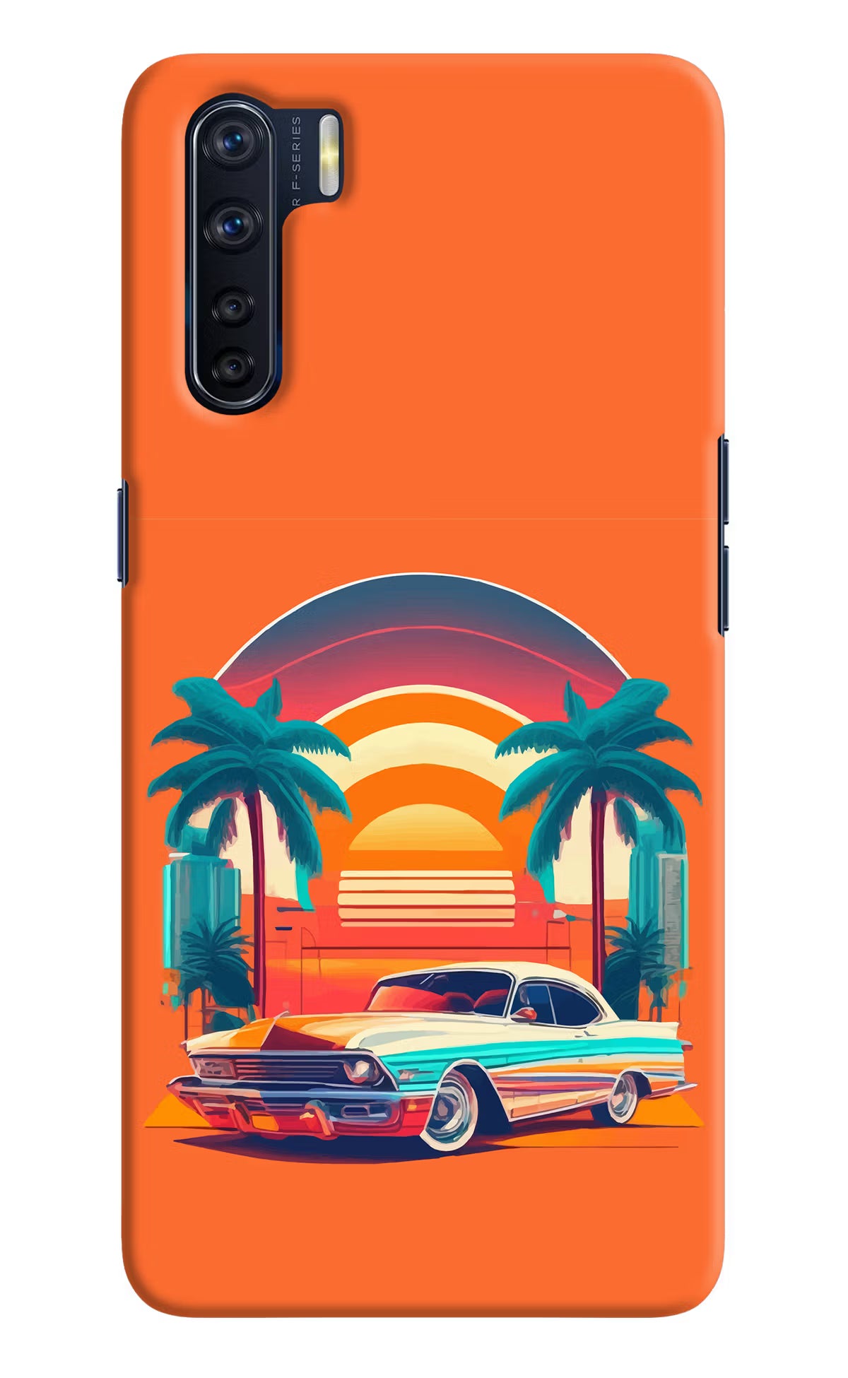 Palm Drive 80s Oppo F15 Hard Case Back Cover by Casekaro