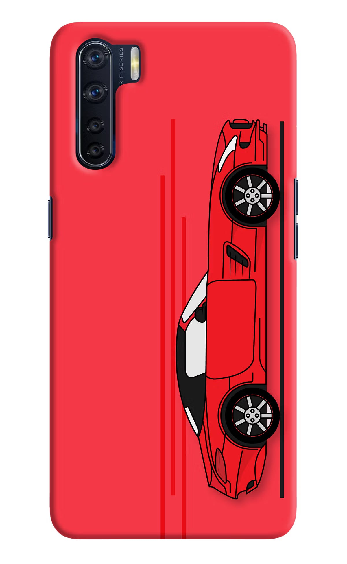 Red Velocity Oppo F15 Hard Case Back Cover by Casekaro