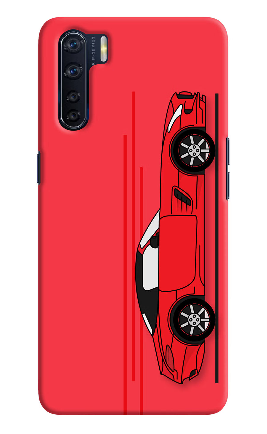 Red Velocity Oppo F15 Back Cover, Hard case