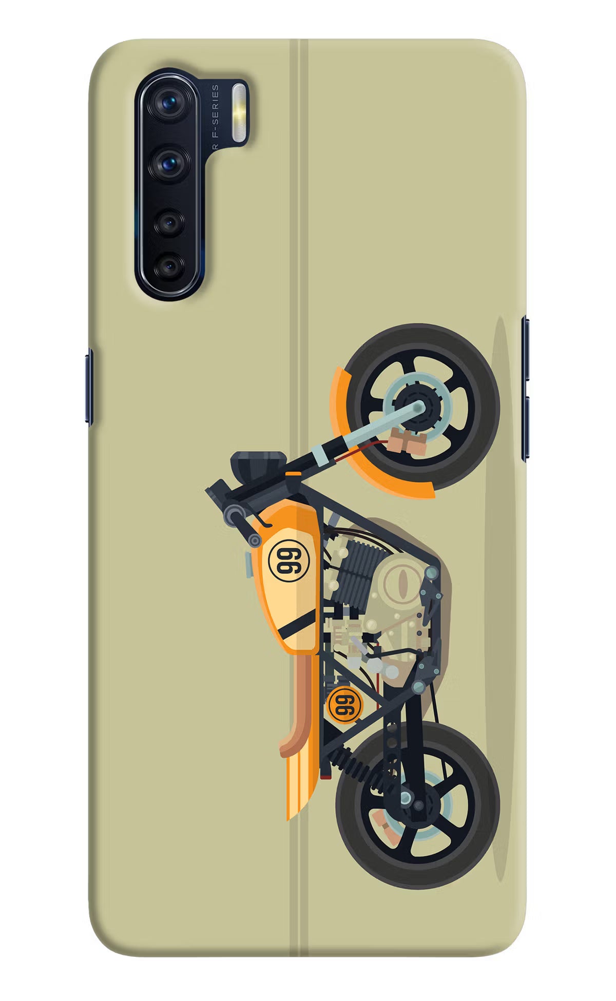 Vertical Speedster Oppo F15 Hard Case Back Cover by Casekaro