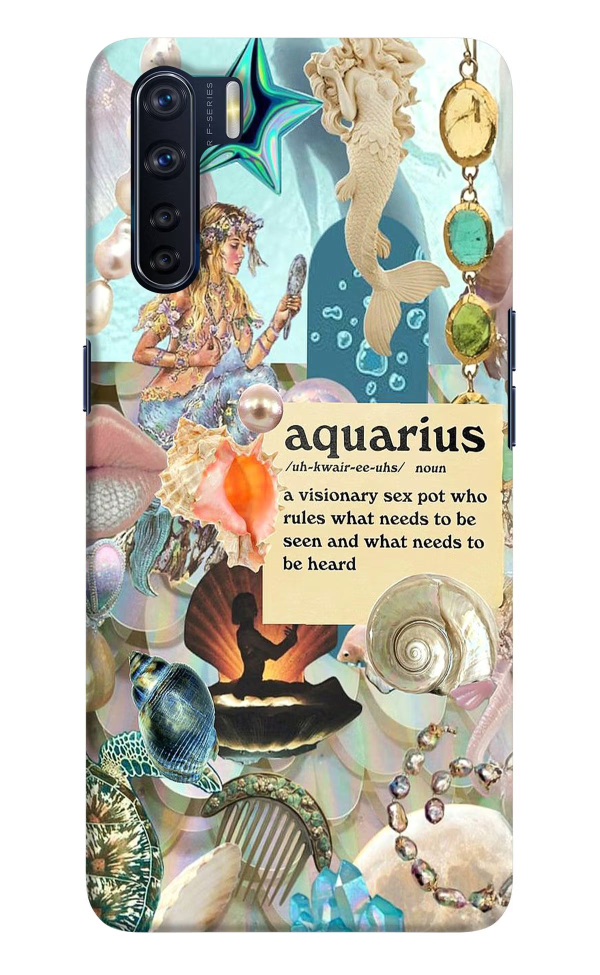 Aquarius Zodiac Oppo F15 Hard Case Back Cover by Casekaro