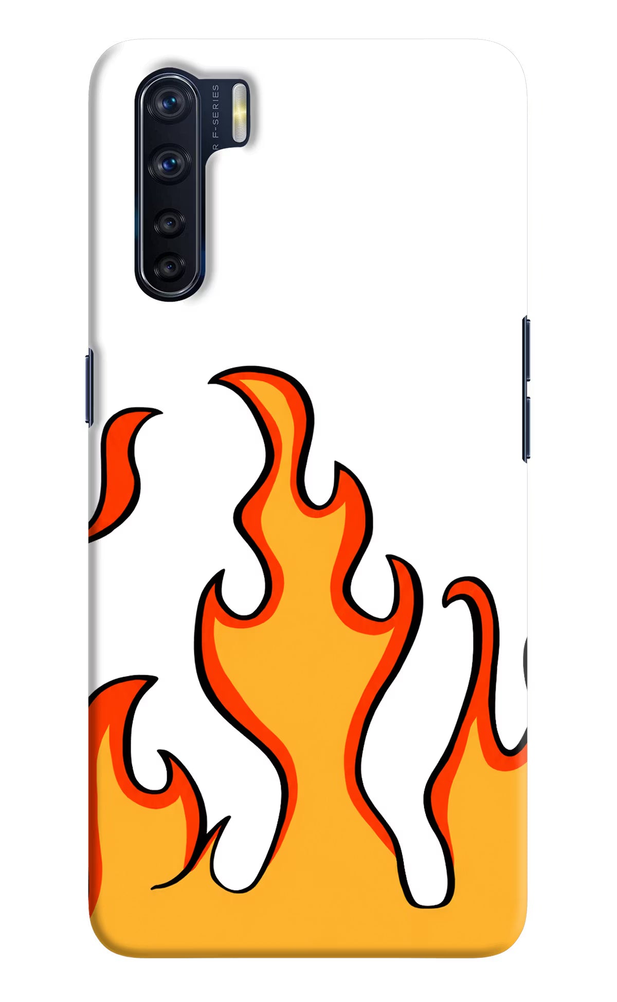 Fired Up – White Oppo F15 Hard Case Back Cover by Casekaro