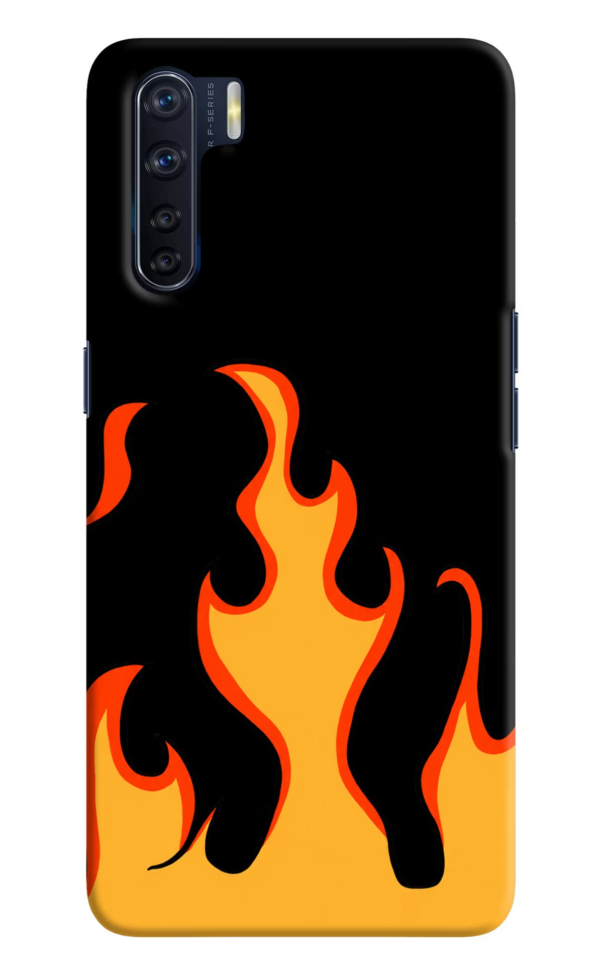 Fired Up – Black Oppo F15 Hard Case Back Cover by Casekaro