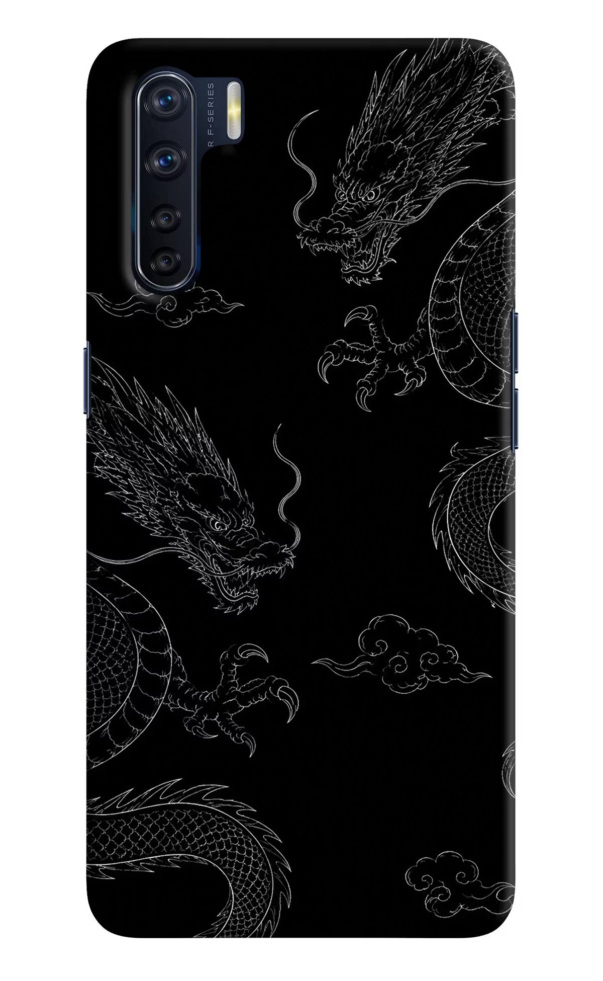 Twin Dragons Oppo F15 Hard Case Back Cover by Casekaro