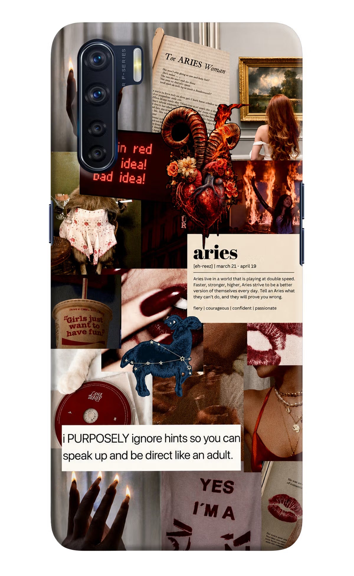 Zodiac Aries Oppo F15 Back Cover