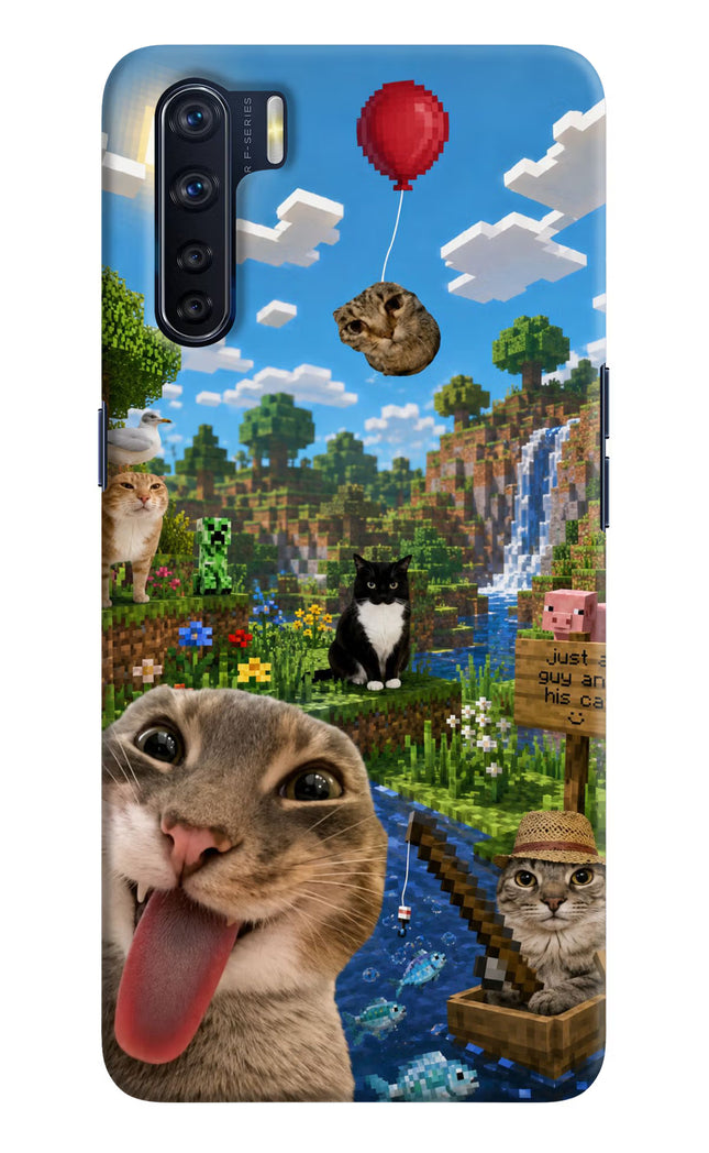Minecraft Cat Chaos Oppo F15 Hard Case Back Cover by Casekaro
