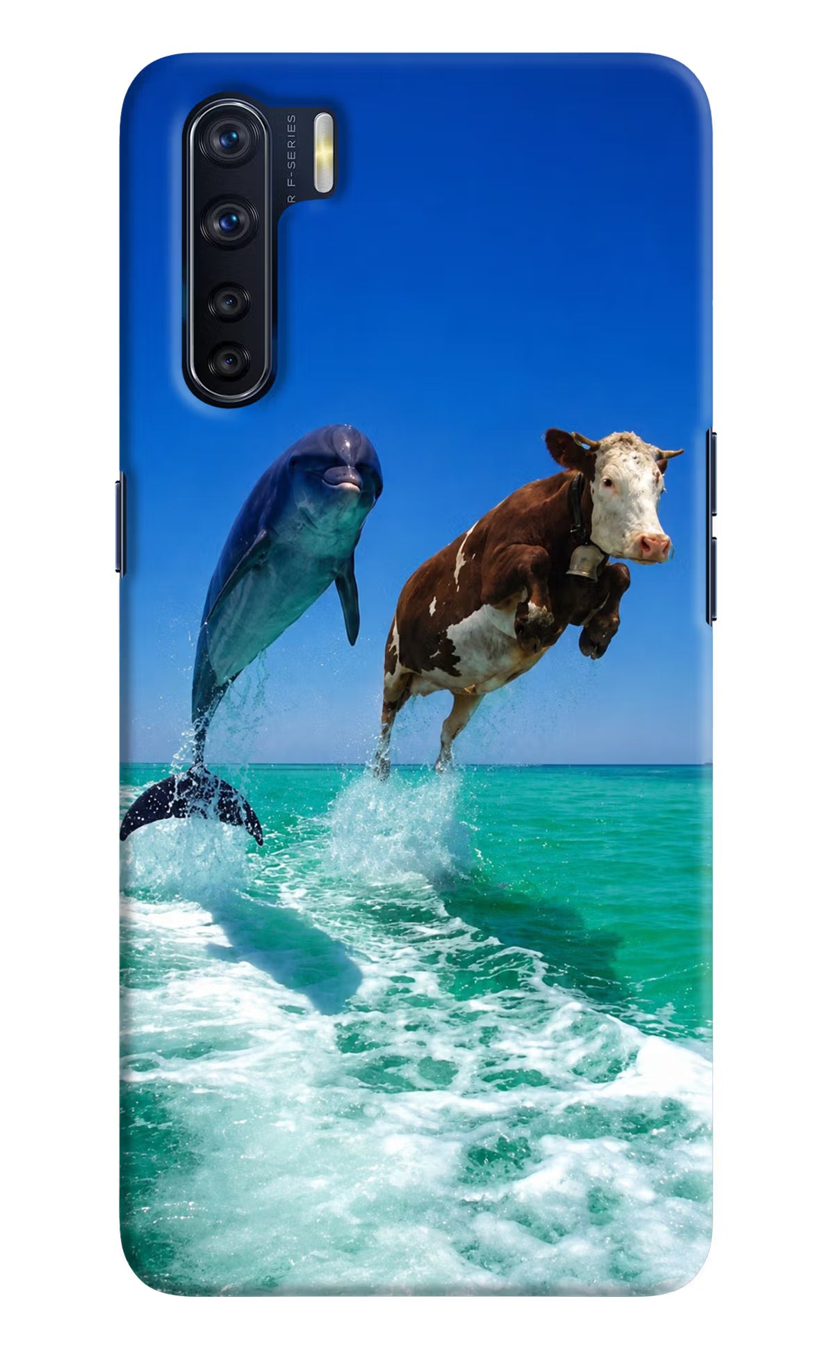 Dolphin vs Cow Oppo F15 Back Cover