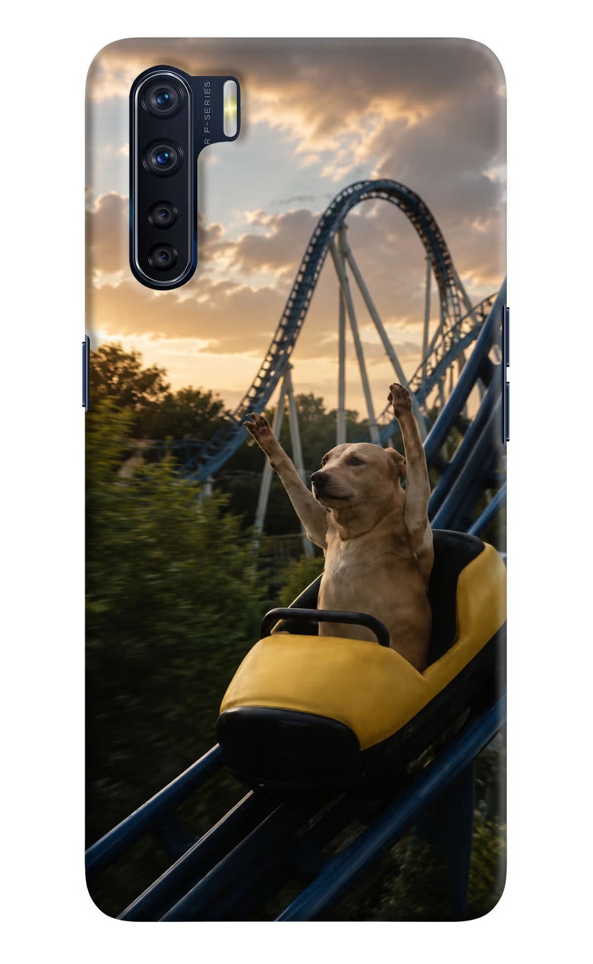 Rollercoaster Dog Oppo F15 Back Cover