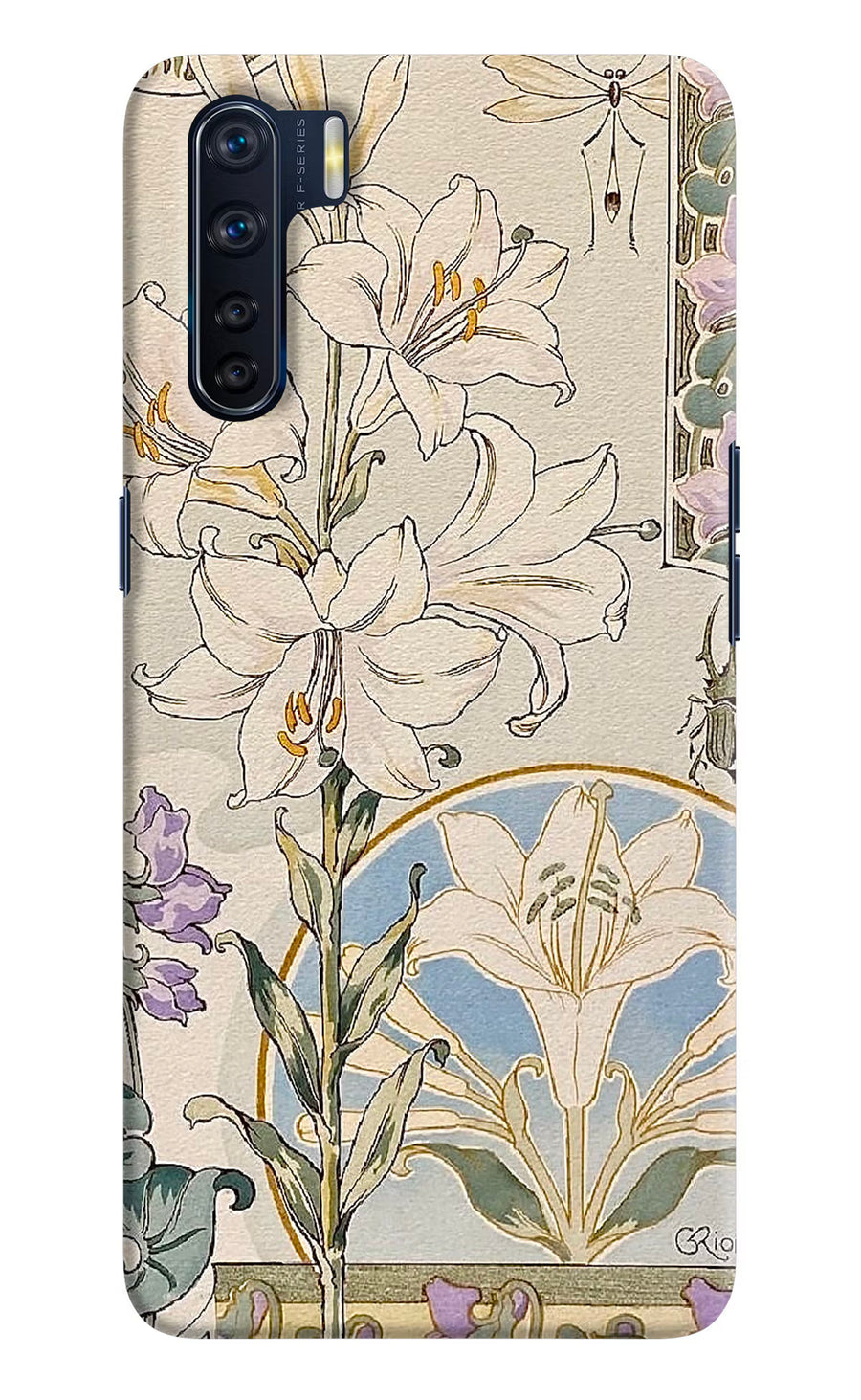 White Lily Oppo F15 Back Cover, Hard case