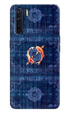 Koi Blue Oppo F15 Hard Case Back Cover by Casekaro