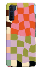 Wavy Grid Oppo F15 Hard Case Back Cover by Casekaro